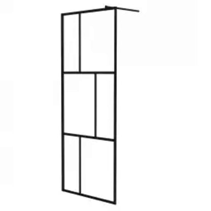 Parete per Doccia Walk-in in Vetro Temperato Nera 80x195 cm | homemem39