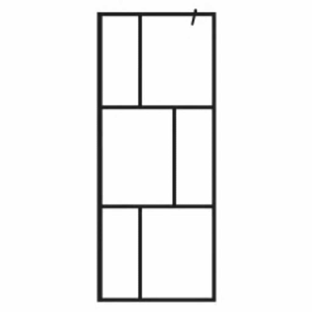 Parete per Doccia Walk-in in Vetro Temperato Nera 80x195 cm | homemem39