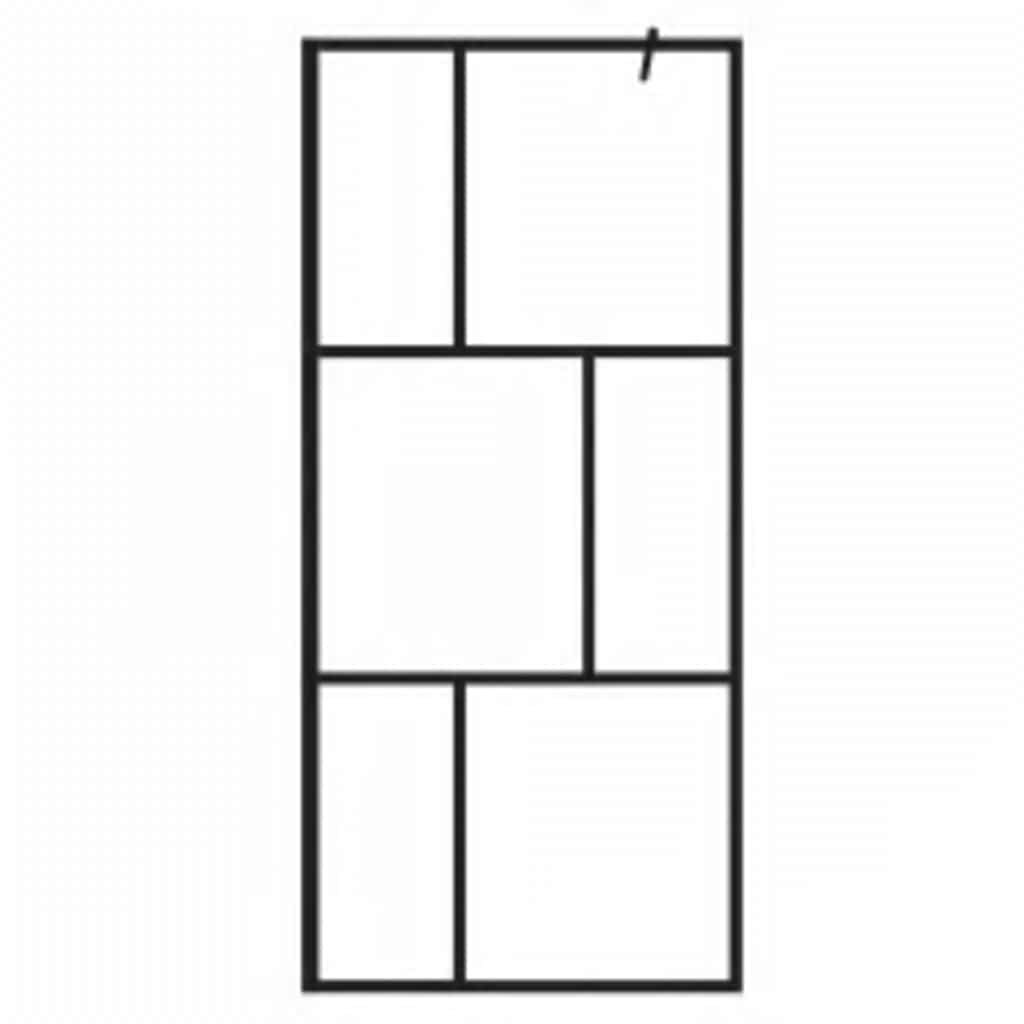 Parete per Doccia Walk-in in Vetro Temperato Nera 90x195 cm | homemem39