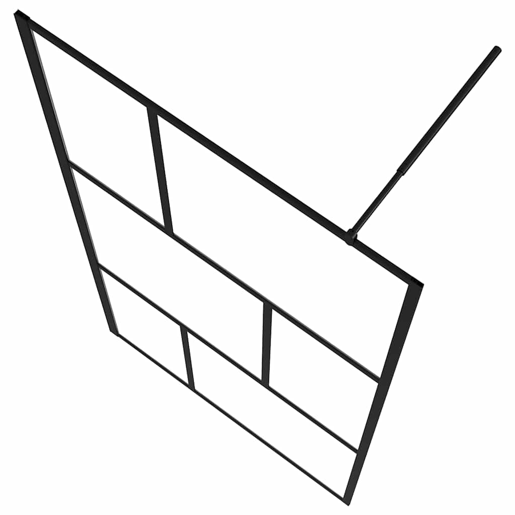 Parete per Doccia Walk-in in Vetro Temperato Nera 100x195 cm | homemem39