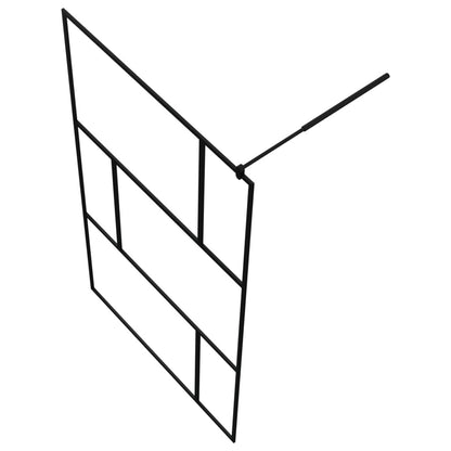 Parete per Doccia Walk-in in Vetro Temperato Nera 115x195 cm