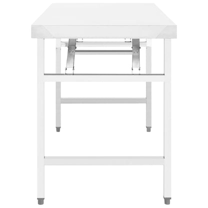 Tavolo da Lavoro Cucina Pieghevole 85x60x80 cm in Acciaio Inox