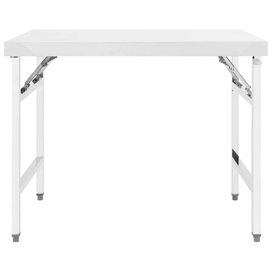 Tavolo da Lavoro Cucina Pieghevole 100x60x80 cm in Acciaio Inox