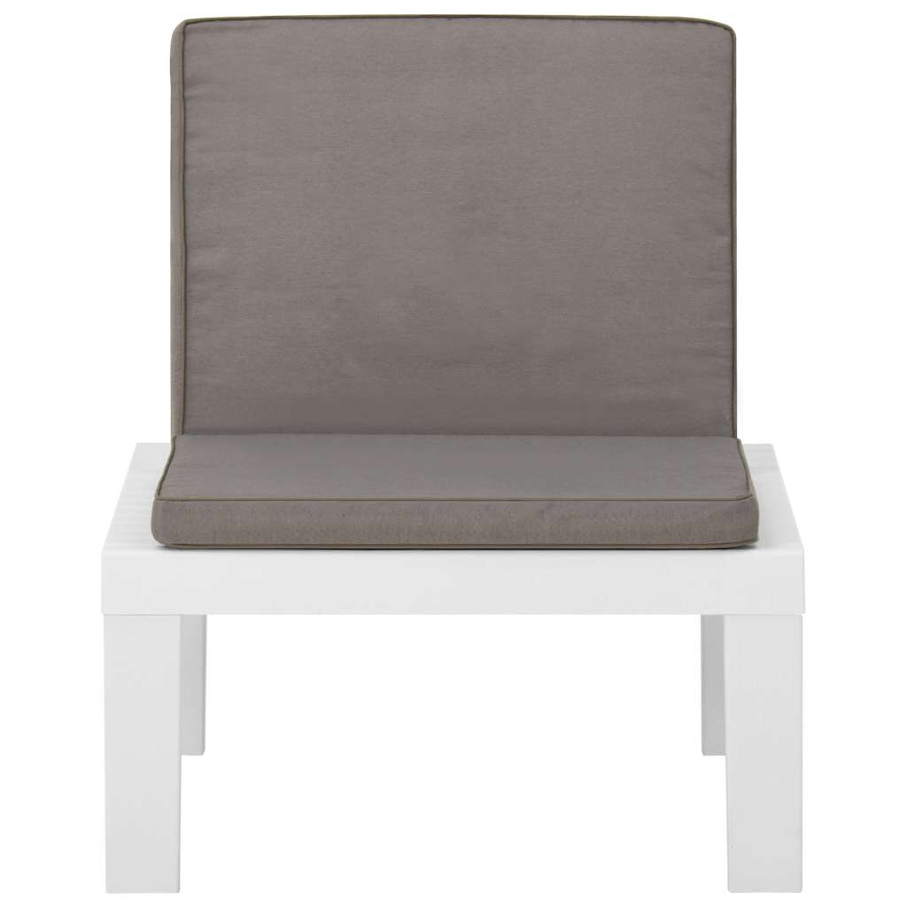 Set Divani da Giardino con Cuscini 4 pz in Plastica Bianco