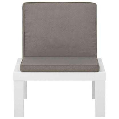 Set Divani da Giardino con Cuscini 4 pz in Plastica Bianco