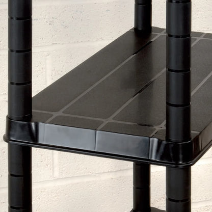 Scaffale a 4 Ripiani Nero 244x30,5x130 cm in Plastica