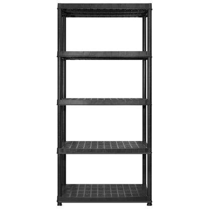 Scaffale a 5 Ripiani Nero 366x45,7x185 cm in Plastica