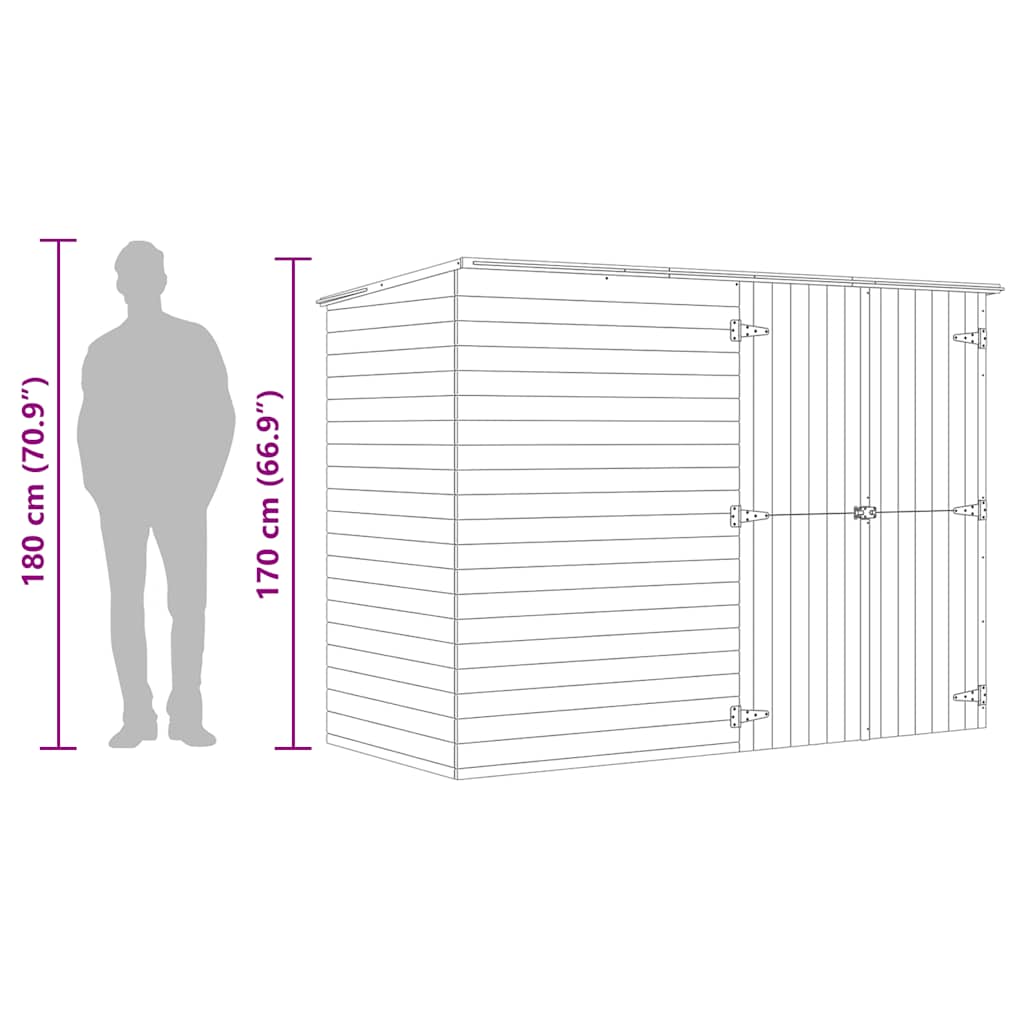 Capanno Giardino per Biciclette 232x110x170 cm Pino Impregnato - homemem39