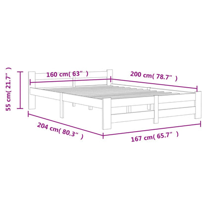 Giroletto senza Materasso 160x200 cm in Legno Massello di Pino | homemem39