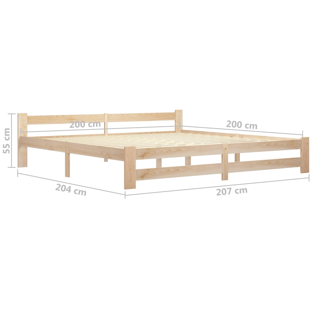 Giroletto senza Materasso 200x200 cm in Legno Massello Pino | homemem39