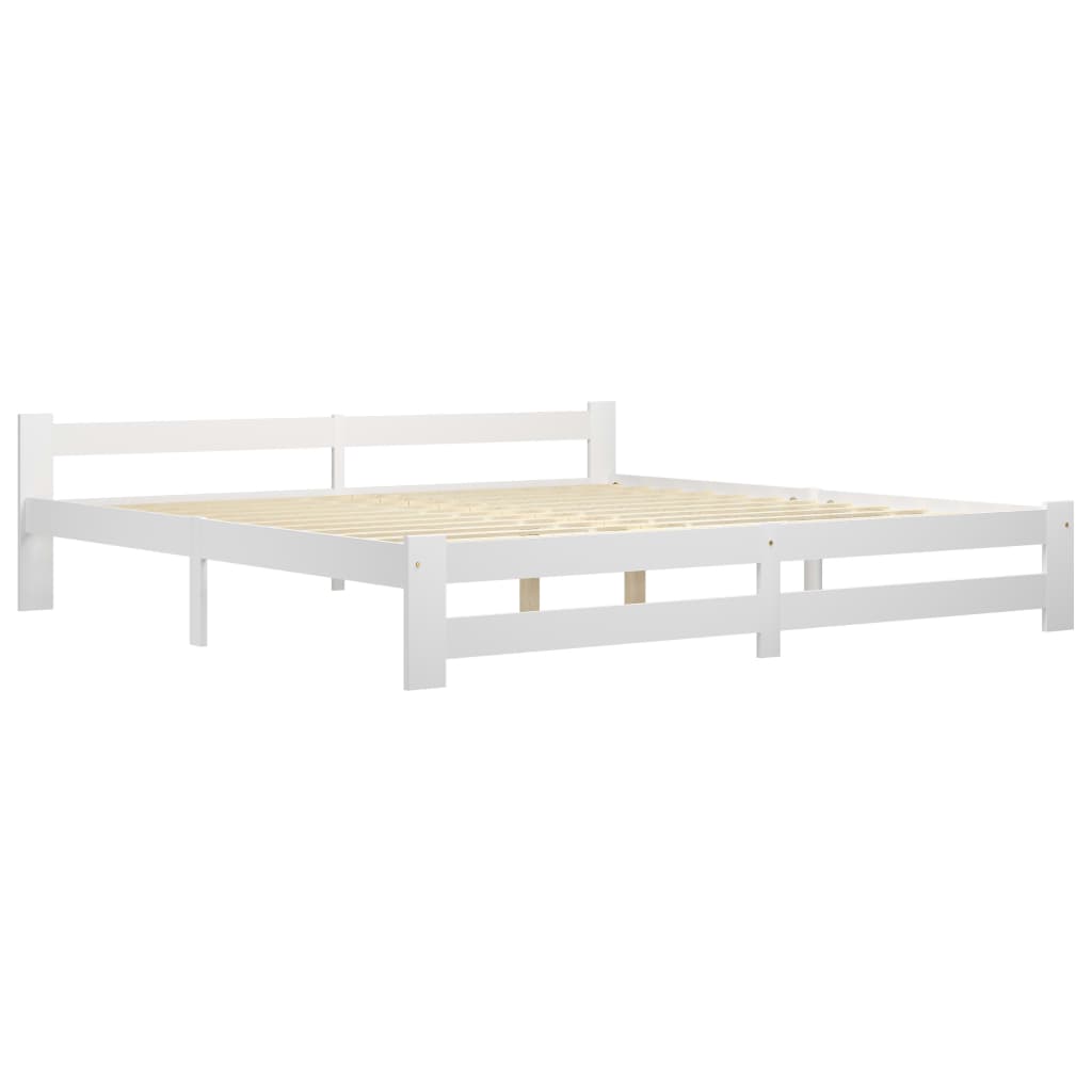 Giroletto senza Materasso Bianco 200x200 cm Legno Massello Pino | homemem39
