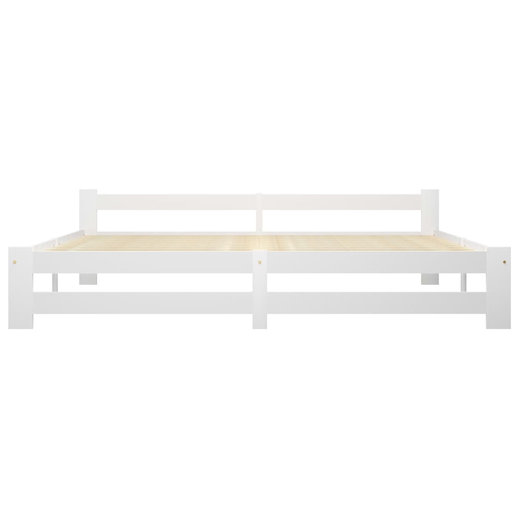Giroletto senza Materasso Bianco 200x200 cm Legno Massello Pino | homemem39