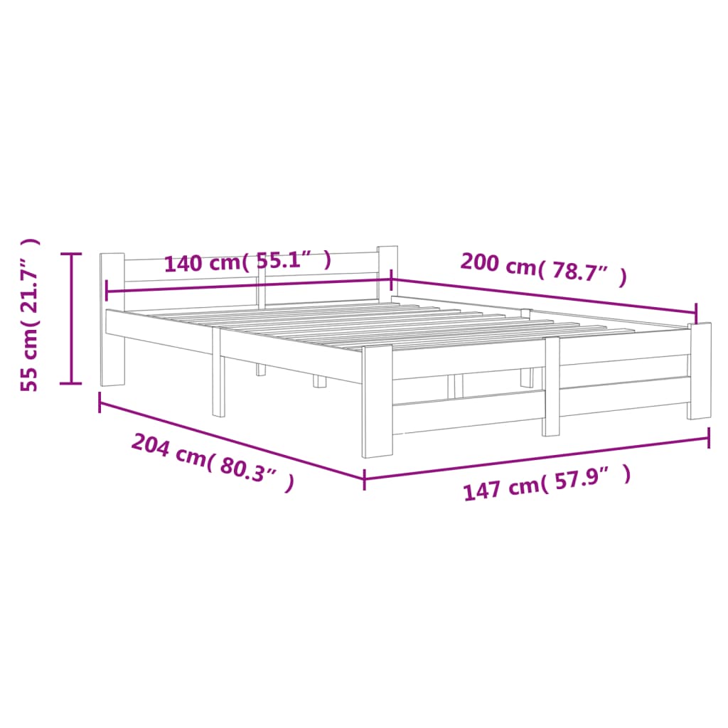 Giroletto senza Materaso Ambrato in Legno di Pino 140x200 cm | homemem39