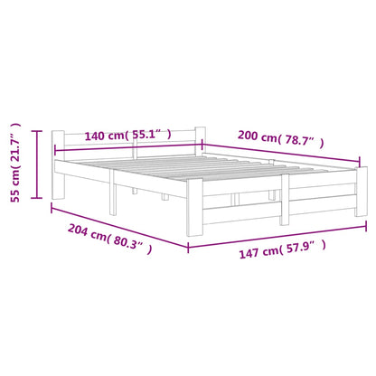 Giroletto senza Materaso Ambrato in Legno di Pino 140x200 cm | homemem39