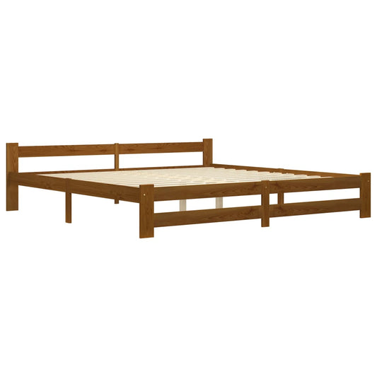 Giroletto senza Materaso Ambrato in Legno Massello 200x200 cm | homemem39