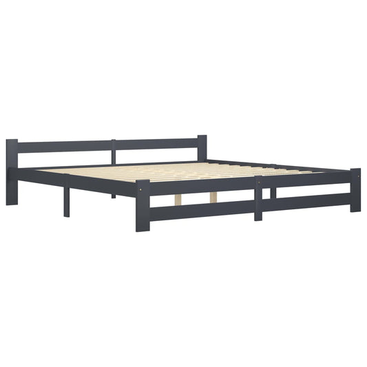 Giroletto senza Materasso Grigio Scuro 200x200 cm Legno Pino | homemem39