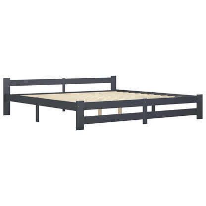 Giroletto senza Materasso Grigio Scuro 200x200 cm Legno Pino | homemem39