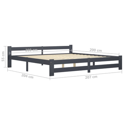 Giroletto senza Materasso Grigio Scuro 200x200 cm Legno Pino | homemem39