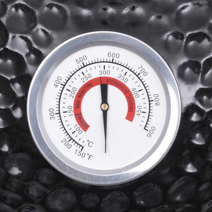 Barbecue Affumicatore 2 in 1 Kamado in Ceramica 56 cm Nero - homemem39