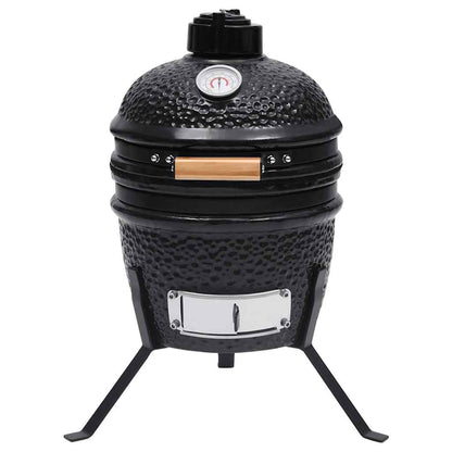 Barbecue Affumicatore 2 in 1 Kamado in Ceramica 56 cm Nero - homemem39