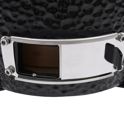 Barbecue Affumicatore 2 in 1 Kamado in Ceramica 56 cm Nero - homemem39