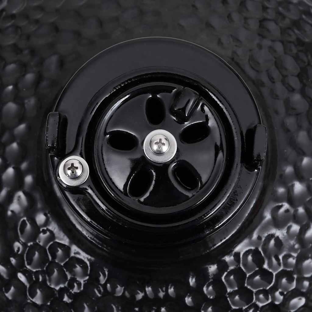 Barbecue Affumicatore 2 in 1 Kamado in Ceramica 56 cm Nero - homemem39