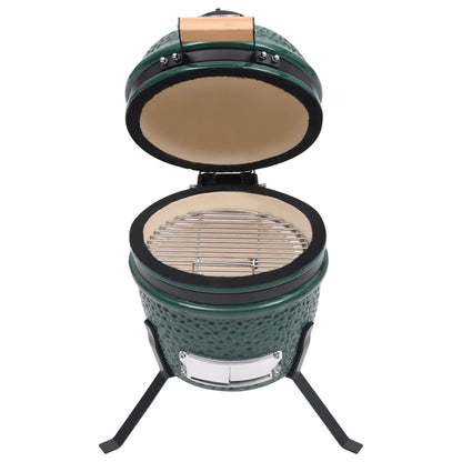 Barbecue Affumicatore 2 in 1 Kamado in Ceramica 56 cm Verde