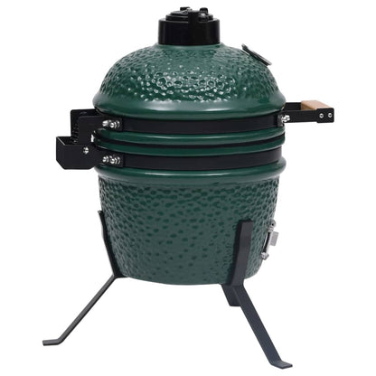 Barbecue Affumicatore 2 in 1 Kamado in Ceramica 56 cm Verde