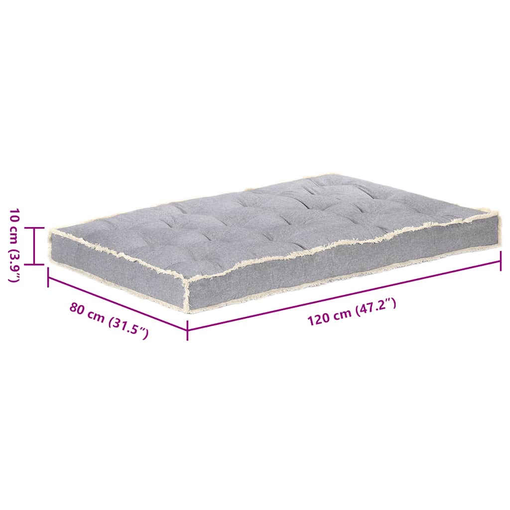 Cuscino per Divano in Pallet Antracite 120x80x10 cm | homemem39