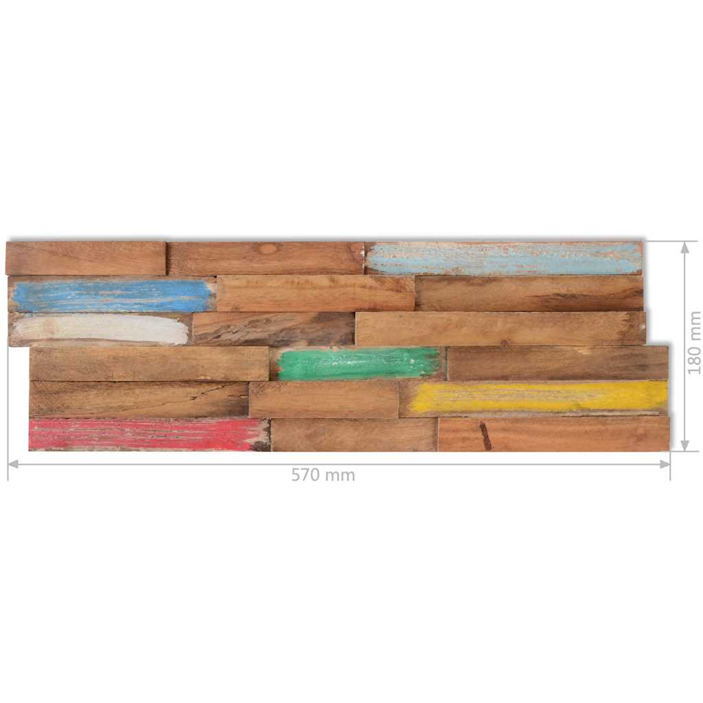 Pannelli per Pareti 10 pz 1,03 m² in Legno Massello di Teak | homemem39