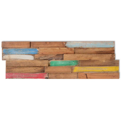 Pannelli per Pareti 10 pz 1,03 m² in Legno Massello di Teak