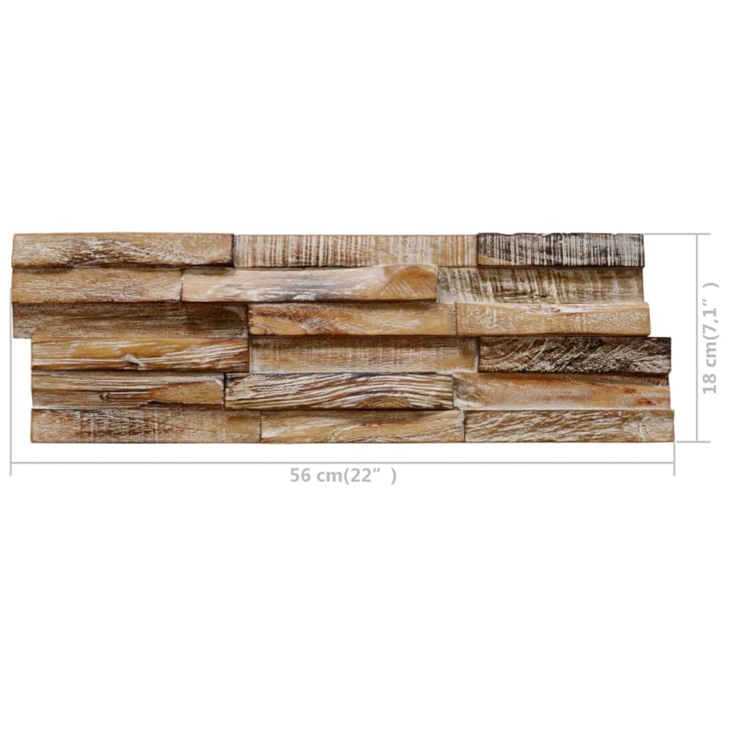 Pannelli per Pareti 10 pz 1,01 m² in Legno Massello di Teak | homemem39