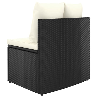 Set Divani da Giardino 6 pz con Cuscini in Polyrattan Nero