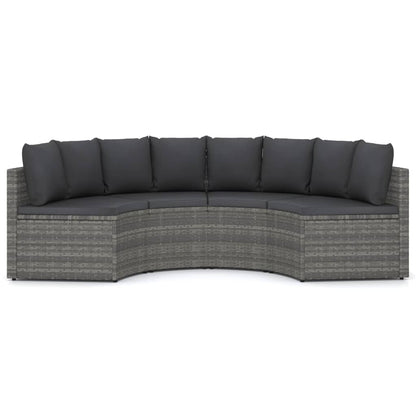 Set Divani da Giardino 4 pz con Cuscini in Polyrattan Grigio