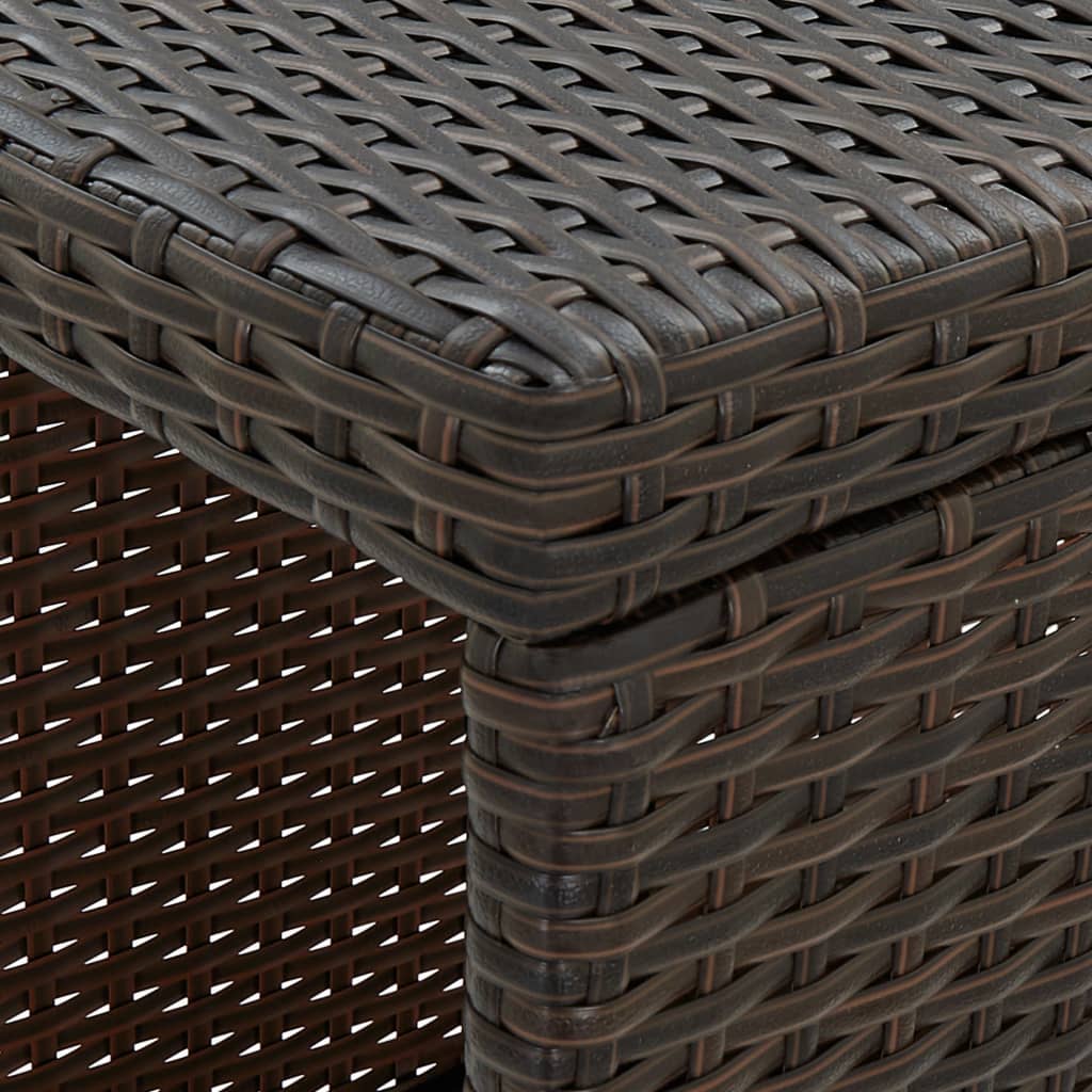 Set da Bar da Giardino 5 pz con Cuscini in Polyrattan Marrone - homemem39