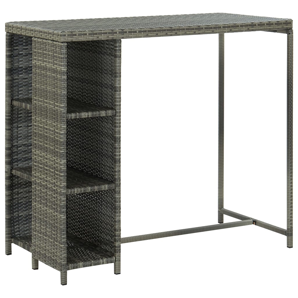 Set da Bar da Giardino 5 pz con Cuscini in Polyrattan Grigio - homemem39