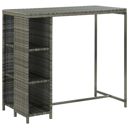 Set da Bar da Giardino 5 pz con Cuscini in Polyrattan Grigio - homemem39