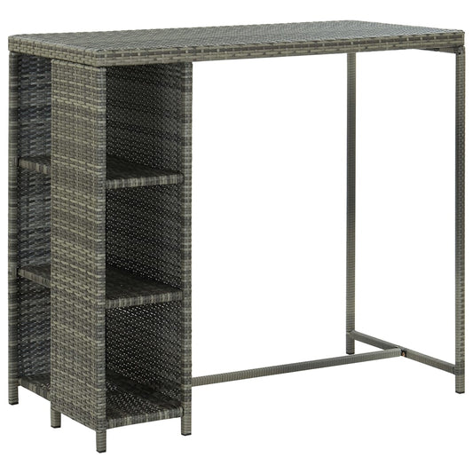Set da Bar da Giardino 5 pz con Cuscini in Polyrattan Grigio - homemem39