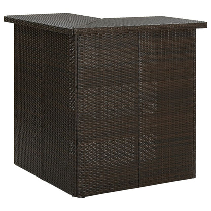 Set da Bar da Giardino 4 pz con Cuscini in Polyrattan Marrone | homemem39