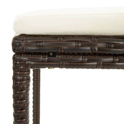 Set da Bar da Giardino 4 pz con Cuscini in Polyrattan Marrone | homemem39