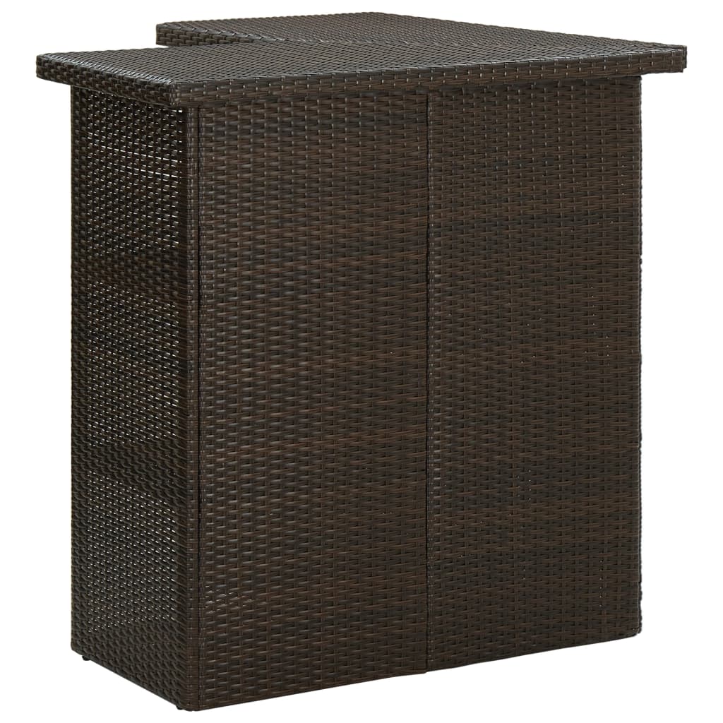 Set da Bar da Giardino 4 pz con Cuscini in Polyrattan Marrone | homemem39