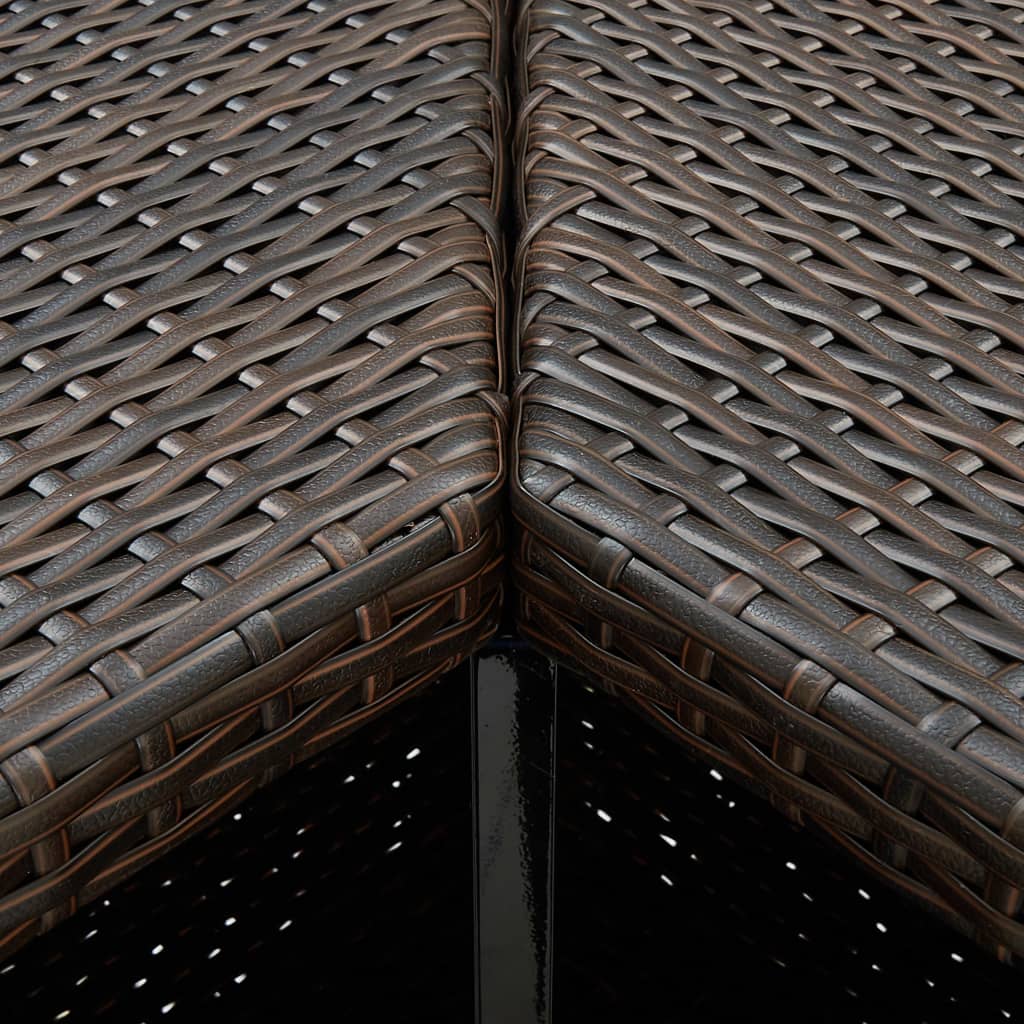 Set da Bar da Giardino 4 pz con Cuscini in Polyrattan Marrone | homemem39