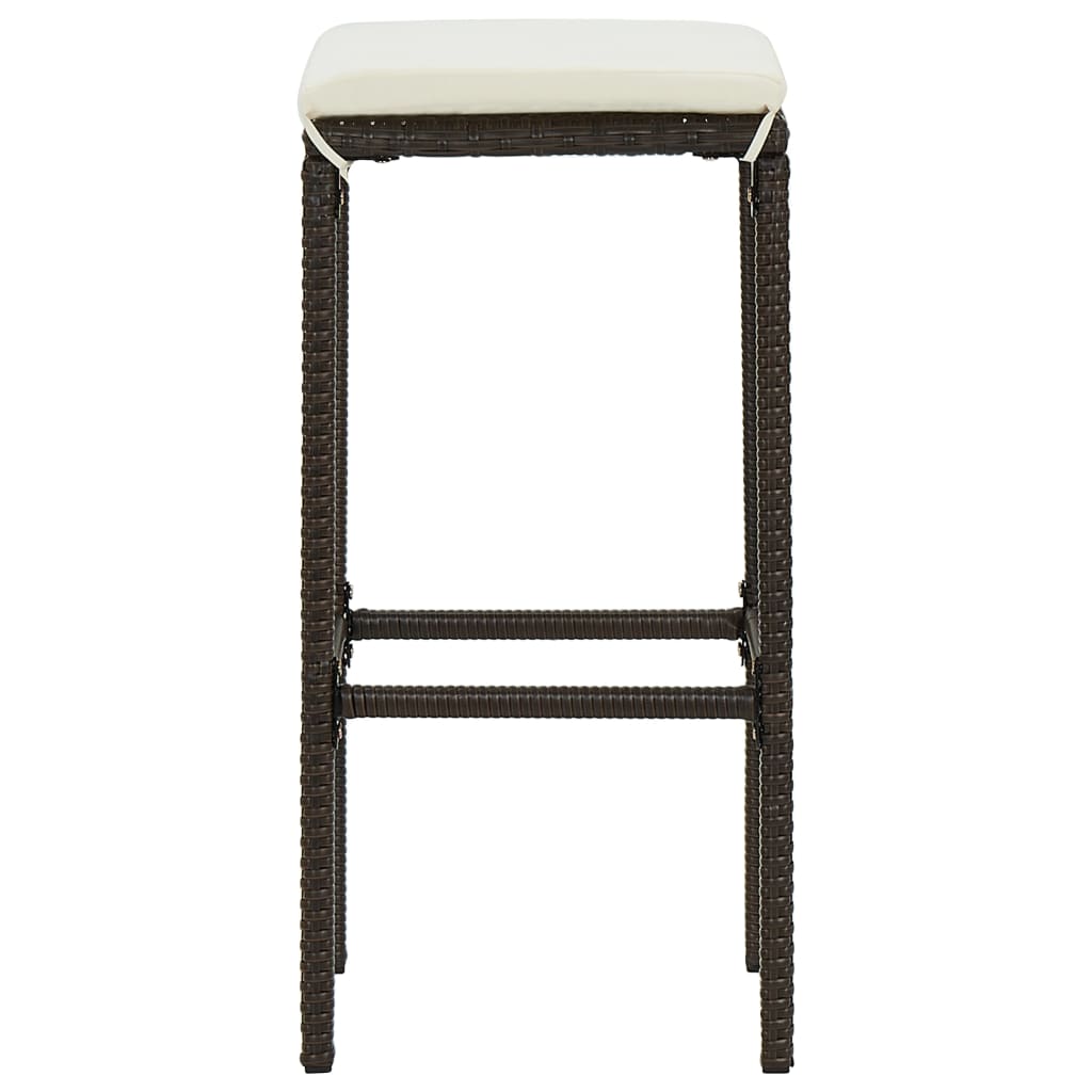 Set da Bar da Giardino 4 pz con Cuscini in Polyrattan Marrone | homemem39