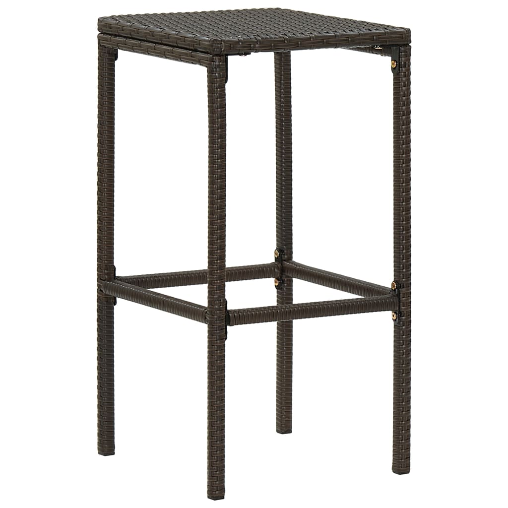 Set da Bar da Giardino 4 pz con Cuscini in Polyrattan Marrone | homemem39