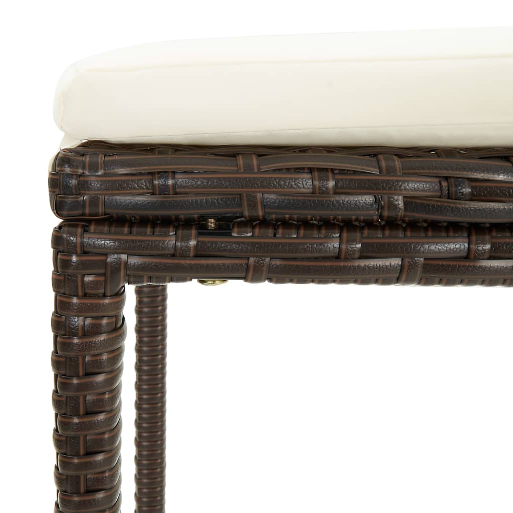 Set da Bar da Giardino 16 pz con Cuscini in Polyrattan Marrone | homemem39