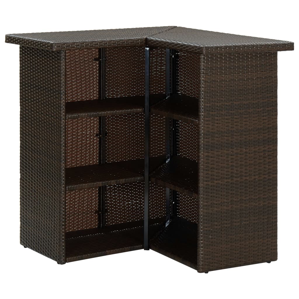 Set da Bar da Giardino 16 pz con Cuscini in Polyrattan Marrone | homemem39