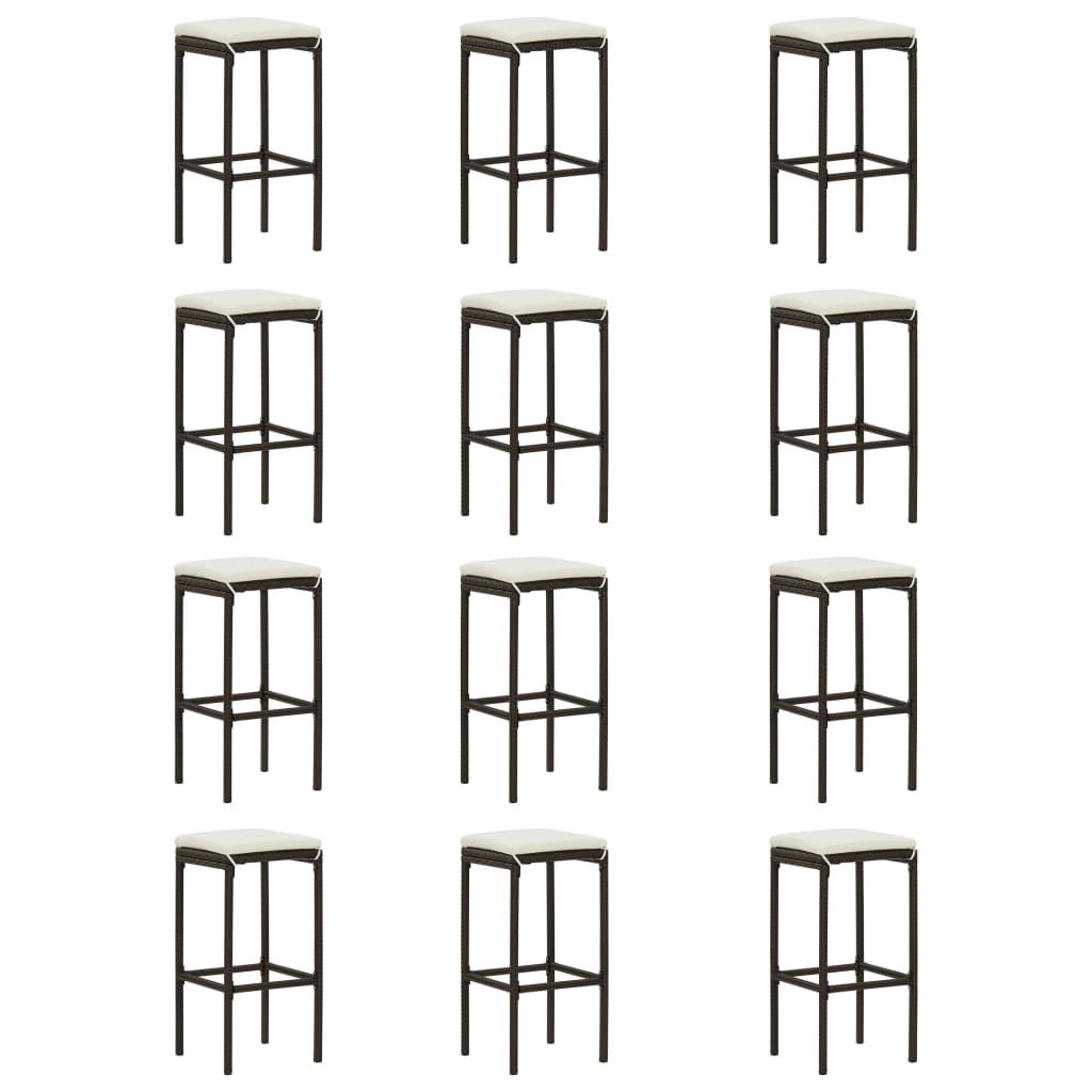 Set da Bar da Giardino 16 pz con Cuscini in Polyrattan Marrone | homemem39