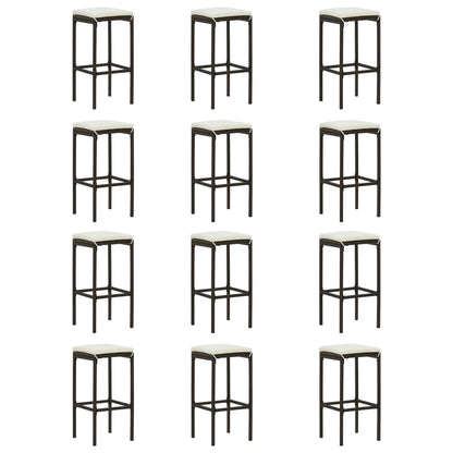 Set da Bar da Giardino 16 pz con Cuscini in Polyrattan Marrone | homemem39