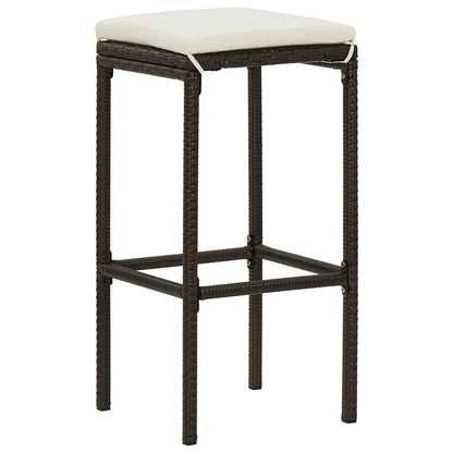 Set da Bar da Giardino 16 pz con Cuscini in Polyrattan Marrone | homemem39