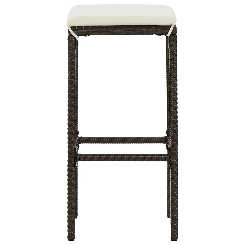 Set da Bar da Giardino 16 pz con Cuscini in Polyrattan Marrone | homemem39